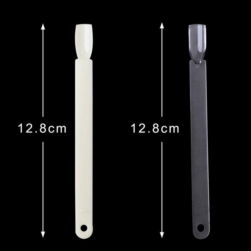Beuniar Nail Swatch Sticks with Ring for Nail Polish Color Display Board Art Supplies Practice Samples with Number Stickers (100pcs clear) - Image 3